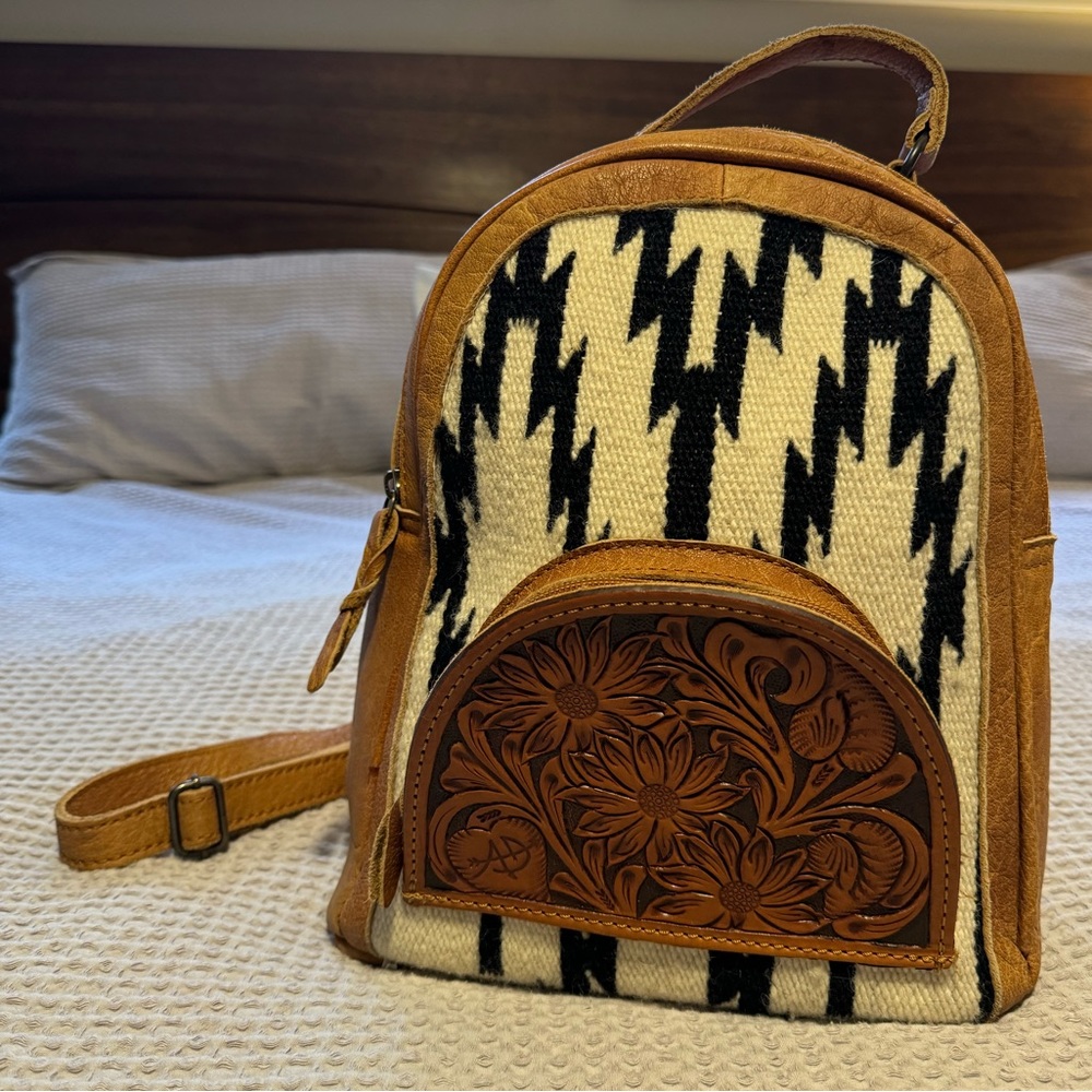 NWOT American Darling Western Leather Embossed Backpack